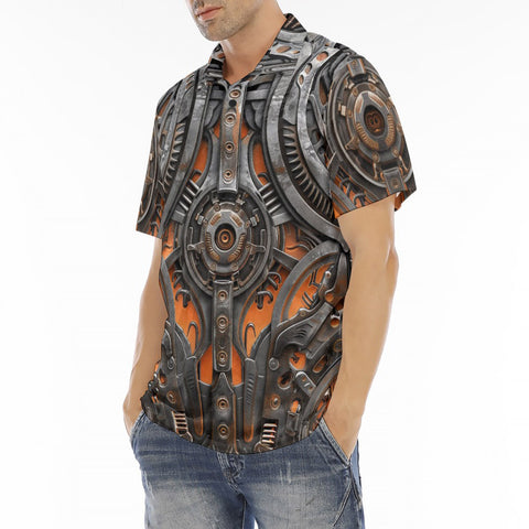 Men's Polo Shirt Mechanical Steampunk Pattern