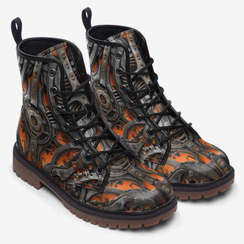 Leather Boots Mechanical Steampunk Pattern