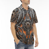 Men's Polo Shirt Mechanical Steampunk Pattern