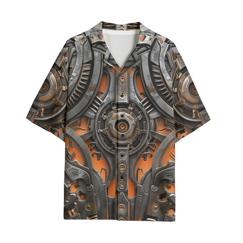 Hawaiian Shirt Mechanical Steampunk Pattern