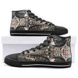 High-Top Canvas Shoes Biomechanical Futuristic Art
