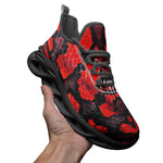 Sports Mesh Sneakers Red Snake Scales Texture