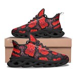 Sports Mesh Sneakers Red Snake Scales Texture