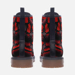 Leather Boots Red Snake Scales Texture
