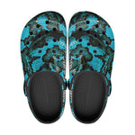 Classic Clogs Black and Teal Snake Skin Pattern
