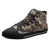 High-Top Canvas Shoes Python Skin Pattern