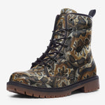 Leather Boots Python Skin Pattern