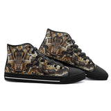 High-Top Canvas Shoes Python Skin Pattern