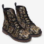Leather Boots African Ball Python Skin Texture