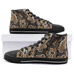 High-Top Canvas Shoes African Ball Python Skin Texture