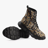 PU Leather Chunky Boots African Ball Python Skin Texture