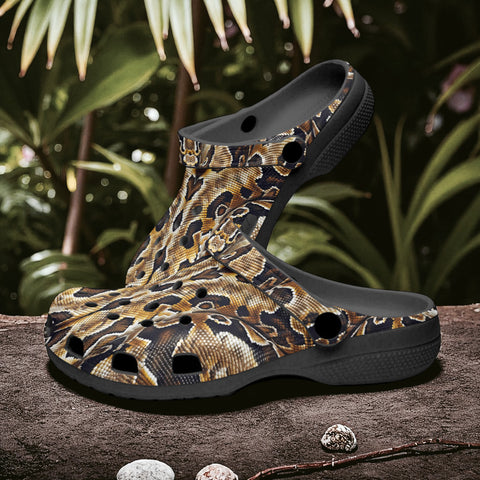 Classic Clogs African Ball Python Skin Texture