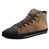 High-Top Canvas Shoes Oil Painting Alligator Skin Texture