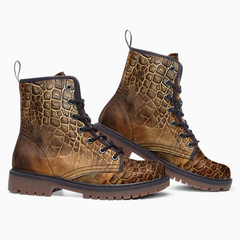Leather Boots Oil Painting Alligator Skin Texture