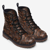 Leather Boots Brown Crocodile Leather Texture