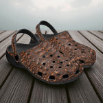 Classic Clogs Brown Crocodile Leather Texture