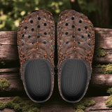 Classic Clogs Brown Crocodile Leather Texture