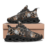 Sports Mesh Sneakers Bronze Skulls Pattern