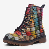 Leather Boots Colorful Macarons Pattern