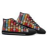 High-Top Canvas Shoes Colorful Macarons Pattern