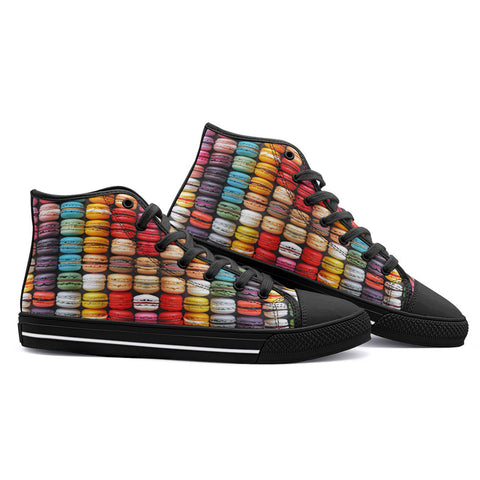 High-Top Canvas Shoes Colorful Macarons Pattern