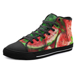 High-Top Canvas Shoes Watermelon Slices with Green Leaves