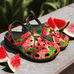 Classic Clogs Watermelon Slices with Green Leaves