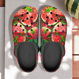 Classic Clogs Watermelon Slices with Green Leaves