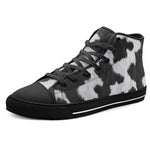 High-Top Canvas Shoes Texture of Cow Fur