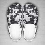 Classic Clogs Black and White Puzzle Pieces