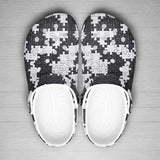 Classic Clogs Black and White Puzzle Pieces
