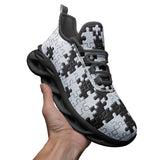 Sports Mesh Sneakers Black and White Puzzle