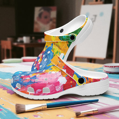 Classic Clogs Colorful Paint Splashes
