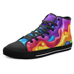 High-Top Canvas Shoes Colorful Liquid Paint