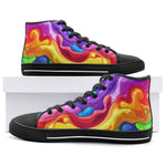 High-Top Canvas Shoes Colorful Liquid Paint