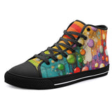 High-Top Canvas Shoes Oil Painting Colored Bubbles Dripping