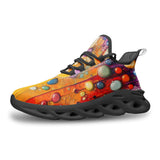 Sports Mesh Sneakers Oil Painting Colored Bubbles Dripping