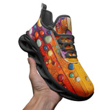 Sports Mesh Sneakers Oil Painting Colored Bubbles Dripping