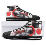 High-Top Canvas Shoes Abstract Composition with Geometric Shapes