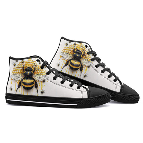 High-Top Canvas Shoes Bee with Honeycomb