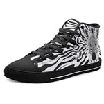 High-Top Canvas Shoes Optical Illusion Zebra Pattern