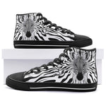 High-Top Canvas Shoes Optical Illusion Zebra Pattern