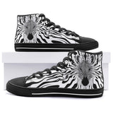 High-Top Canvas Shoes Optical Illusion Zebra Pattern