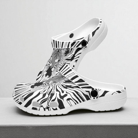 Classic Clogs Optical Illusion Zebra Pattern