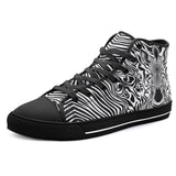 High-Top Canvas Shoes Black and White Zebra Art