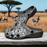 Classic Clogs Black and White Zebra Art