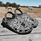 Classic Clogs Black and White Zebra Art