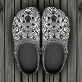 Classic Clogs Black and White Zebra Art