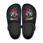 Classic Clogs Colorful Eye with Rainbow Paint Dripping