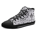 High-Top Canvas Shoes Ancient Egyptian Symbols and Elements